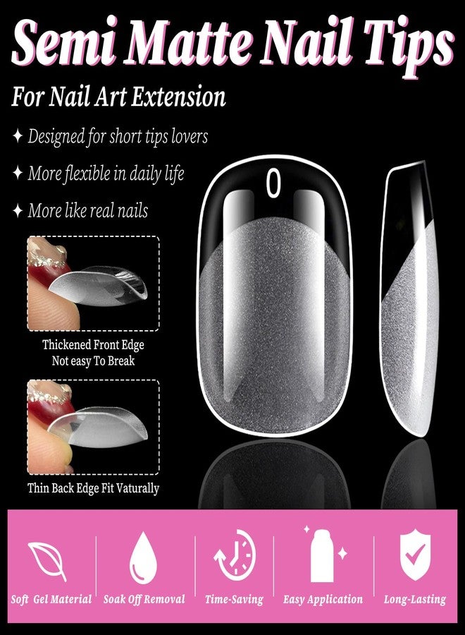 LuckForever 300pc Extra Short Round Square Gel Nail Tips Clear Fake Nail, XS Clear Press on Nails Short Squoval Soft Gel Nail Tips Acrylic Nails Full Cover False Nail Artificial Fingernail for Nail Extensions - Image 2